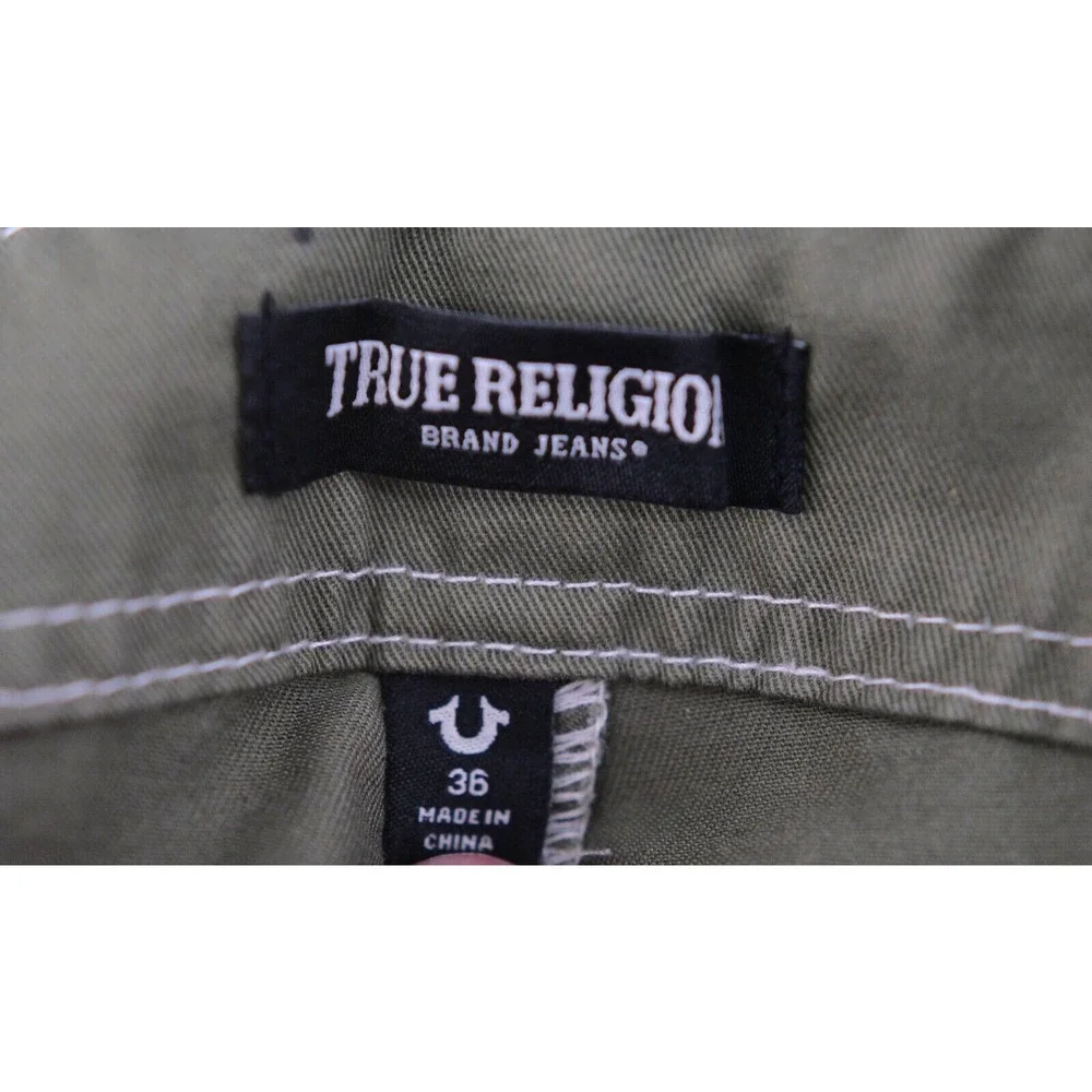 True Religion Olive Cargo‎ Pants Mens Size 36 New With Tags Straight Leg